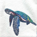 White hand towel with sea turtle